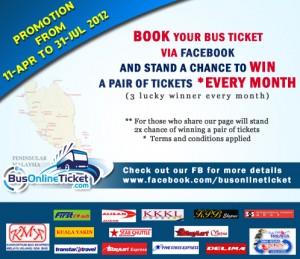 Book Bus Tickets through Facebook to win a pair of tickets 