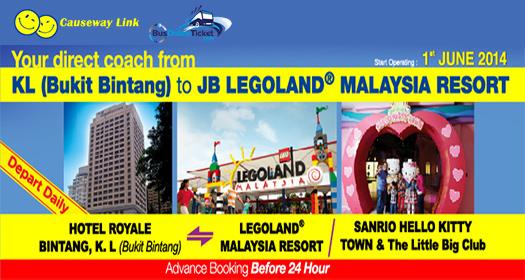 Causeway Link bus from KL to Legoland and HelloKitty