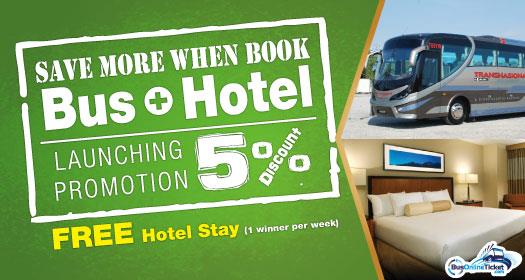 Save more when you book bus and hotel together with BusOnlineTicket.com