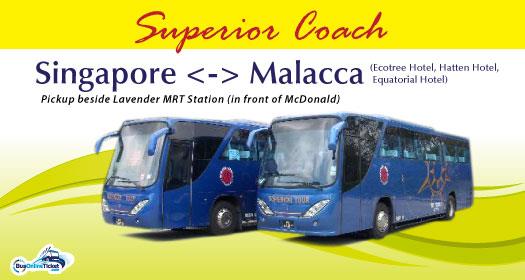 Superior Coach provides direct coach service between Singapore and Malacca