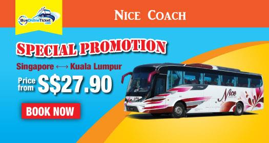 Nice Coach offers special promotion for bus routes between Singapore and Kuala Lumpur
