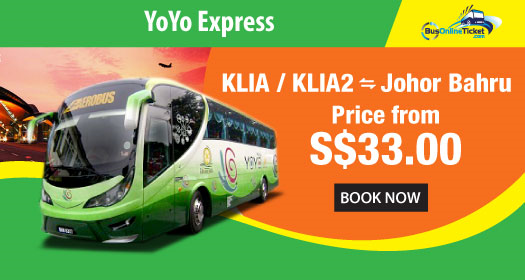 YoYo Express offers shuttle service for KLIA/KILA2 and Johor Bahru