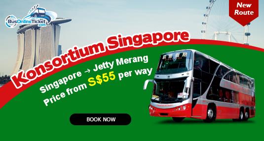 Konsortium Singapore offers bus services departure from Singapore to Jetty Merang
