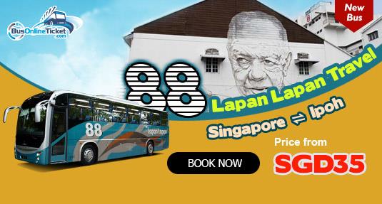 88 Lapan Lapan express bus departure from Singapore to Ipoh at price from SGD35 only