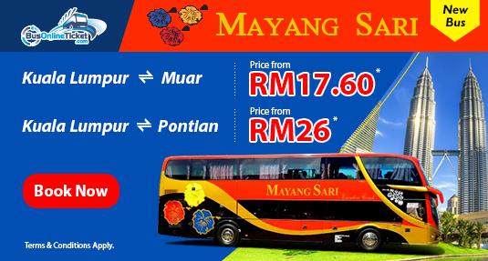 Mayang Sari provide bus from Kuala Lumpur to Muar and Pontian