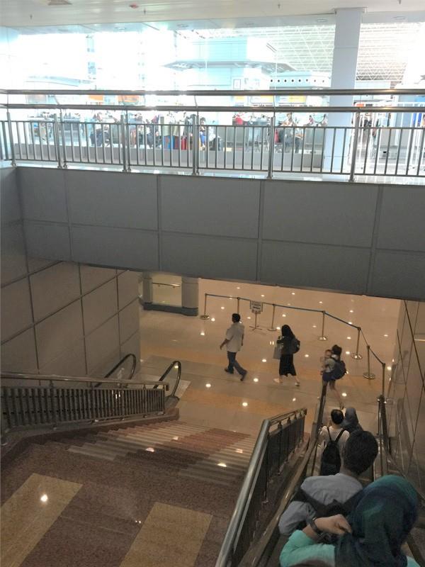 Escalator Going Down to Custom and Immigration in JB Sentral
