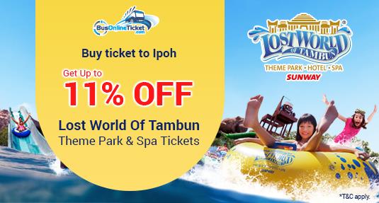11% OFF for Lost World of Tambun Theme Park & Spa Tickets
