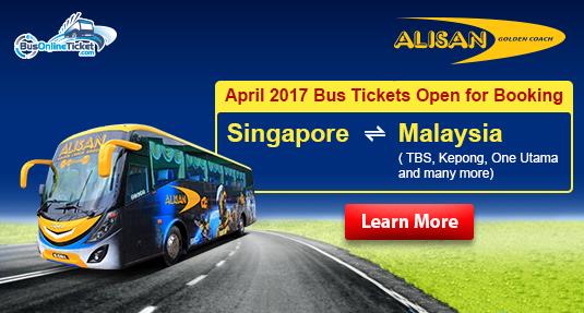 Alisan Golden Coach bus from Singapore to Kuala Lumpur and Johor Bahru starting from April 2017