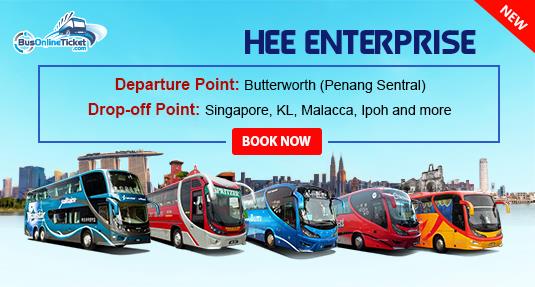 Hee Enterprise bus from Butterworth to KL, Singapore, Malacca and more