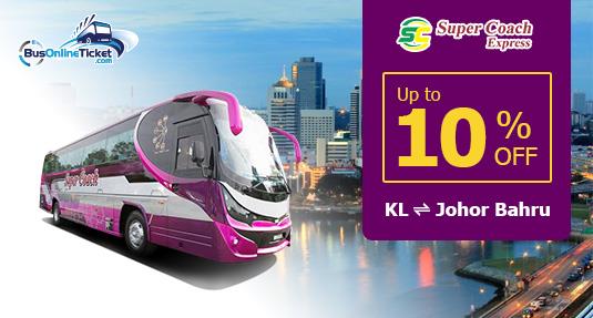 Super Coach Express Bus tickets from Kuala Lumpur to Johor Bahru