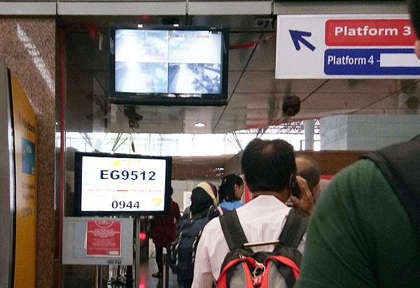 ETS departure gate display screen