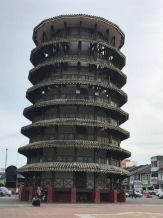 Leaning Tower of Teluk Intan during the day
