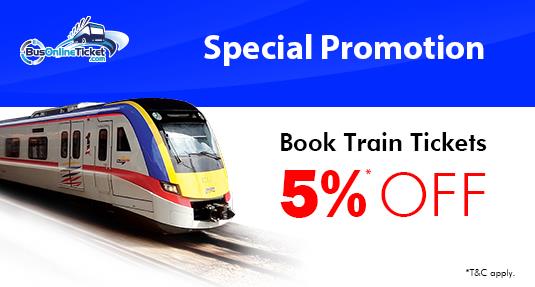 Get 5% OFF for Any Train Ticket Bookings with BusOnlineTicket.com