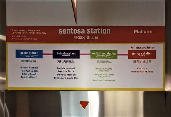 haltes voor Sentosa Express-trein