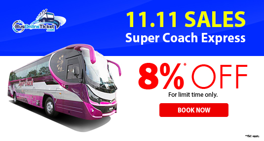 Enjoy 8% OFF with Any Super Coach Express Bus Tickets