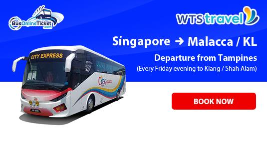 WTS Travel (City Holidays) Bus From Tampines to Malacca/KL