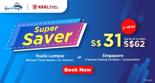 KKKL offers 2-way ticket at S$31 for bus btetween KL and Jurong East and Tanjong Katong Complex Singapore