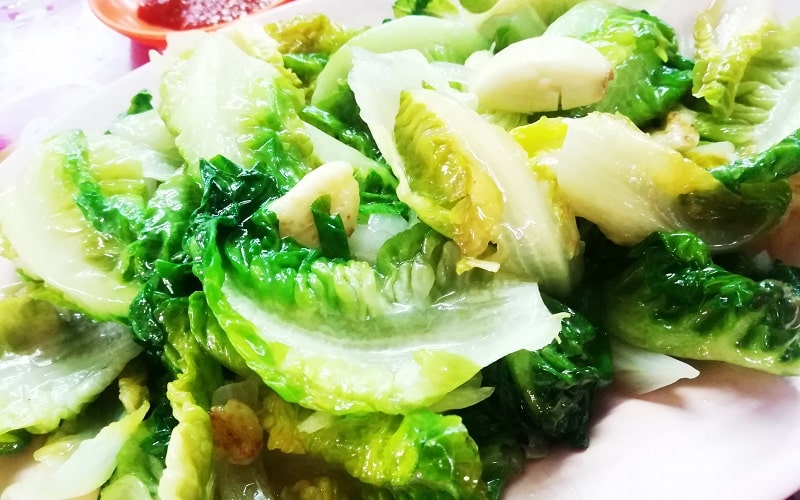 stir-fry romaine lettuce