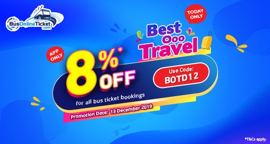 December Exclusive Deal: 8% OFF on Any Bus Ticket Bookings via BusOnlineTicket Mobile App