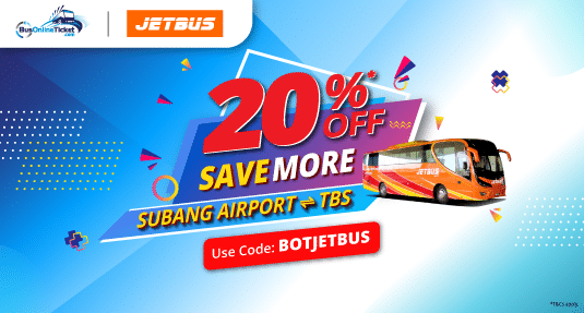 JetBus Offers 20% OFF for Bus between Subang Airport and TBS