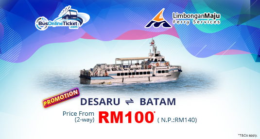 Limbongan Maju 2-Way Ferry Ticket Promotion from Desaru to Batam